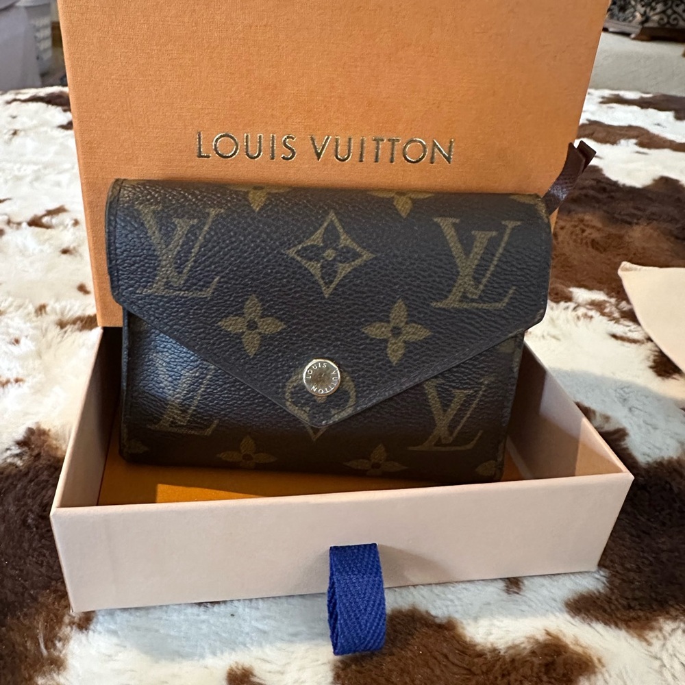 Louis Vuitton Monogram Canvas Compact Wallet in Brown and Gold